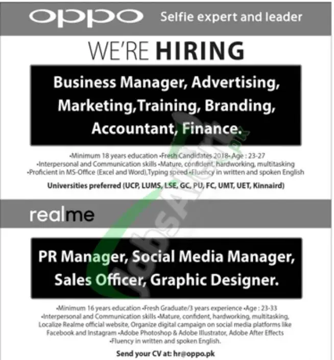 Oppo Mobile Jobs 2024